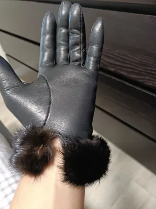 Guantes de cuero mujer con pelo