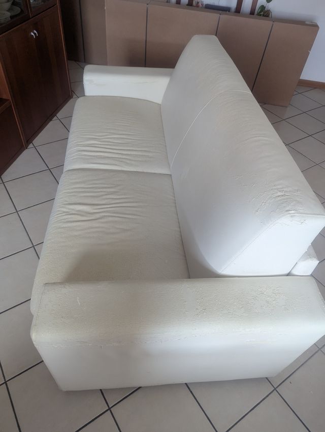 Divano 2 posti in pelle bianca
