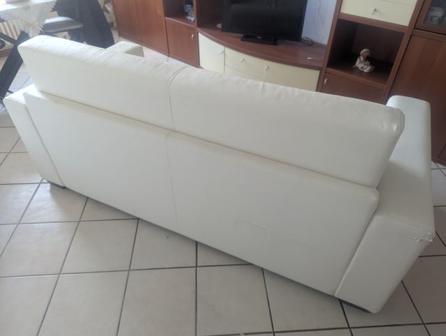 Divano 2 posti in pelle bianca