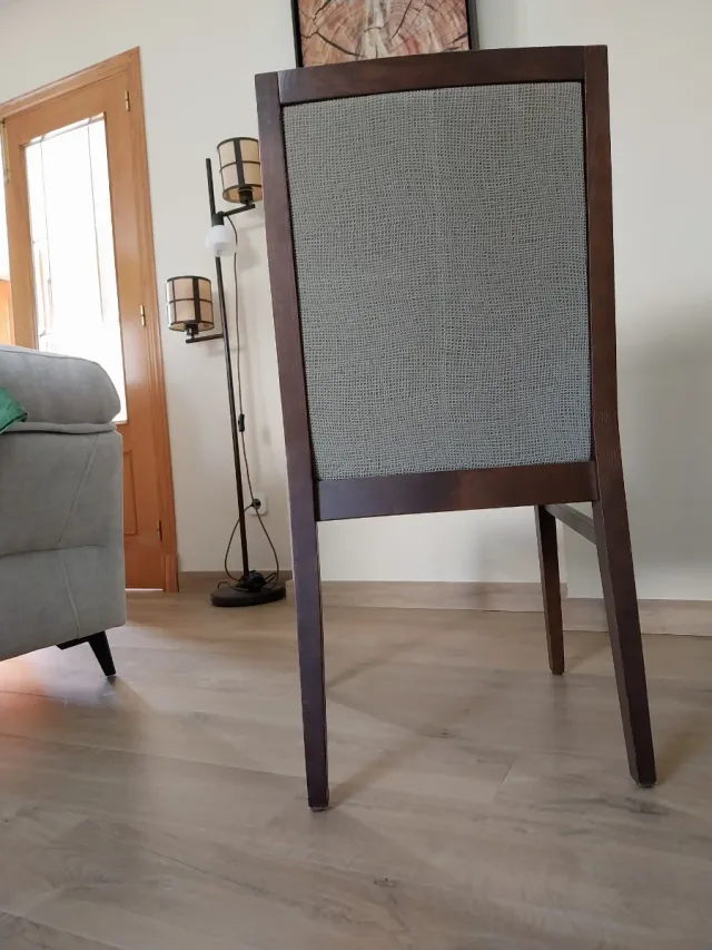 Silla de comedor madera y tela