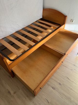 Cama individual de madera 90cm