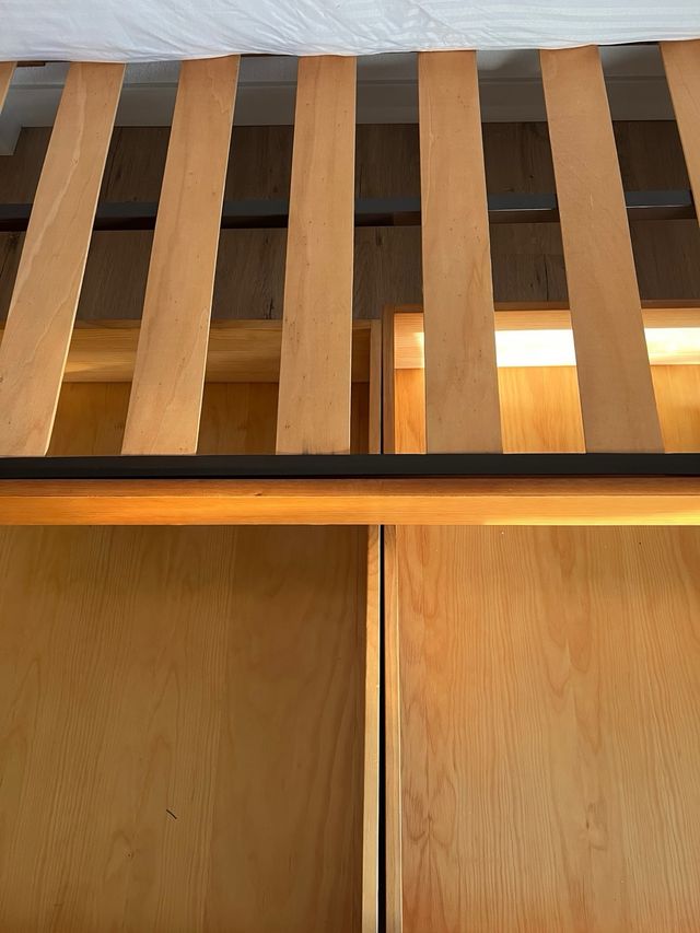 Cama individual de madera 90cm