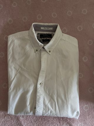 Camisa Zara Blanca Manga Larga Hombre
