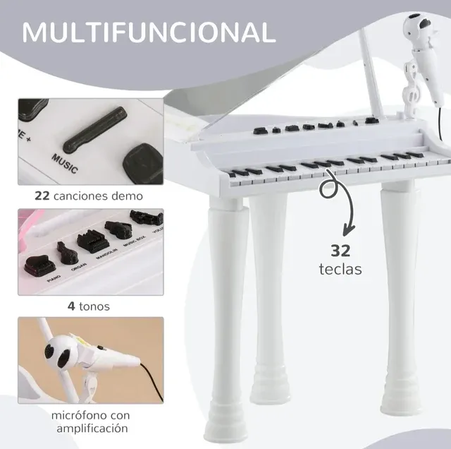 Piano Infantil Blanco