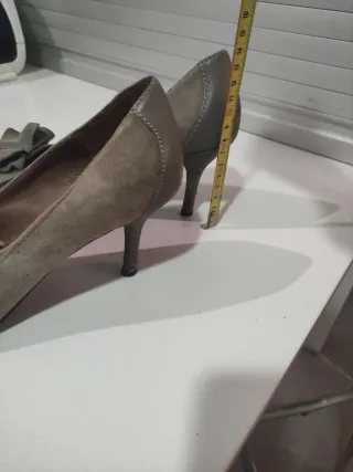 Zapatos Zara Piel Talla 38 Gris