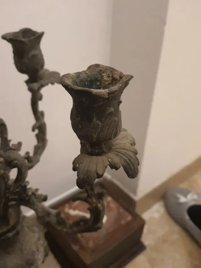 Antico candelabro a 5 bracci da restaurare