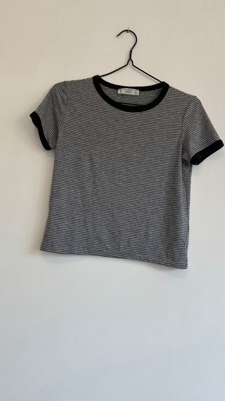 Camiseta Pull and Bear rayas gris S