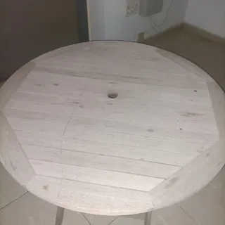 Mesa redonda madera exterior plegable