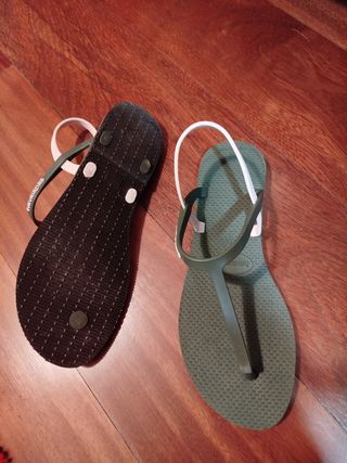 Sandalias Havaianas Verde y Rosa