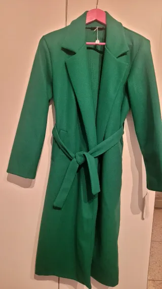 Abrigo largo verde mujer