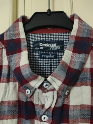 Camisa Desigual XL Manga Corta Cuadros