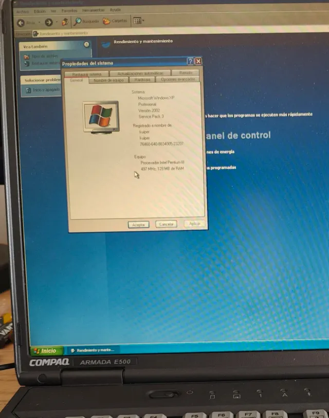 Compaq Armada E500 Portátil Vintage Colección
