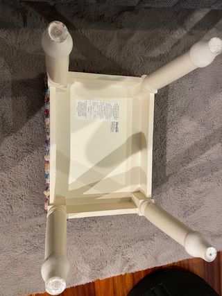 Taburete patchwork multicolor y blanco