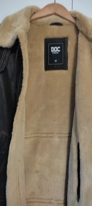 Chaqueta de piel marrón tipo aviador