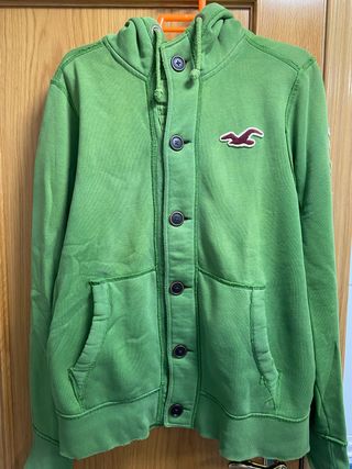Sudadera Hollister Verde con Botones