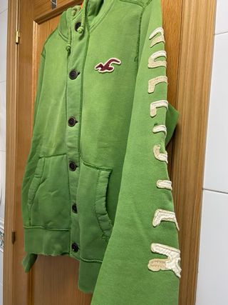 Sudadera Hollister Verde con Botones
