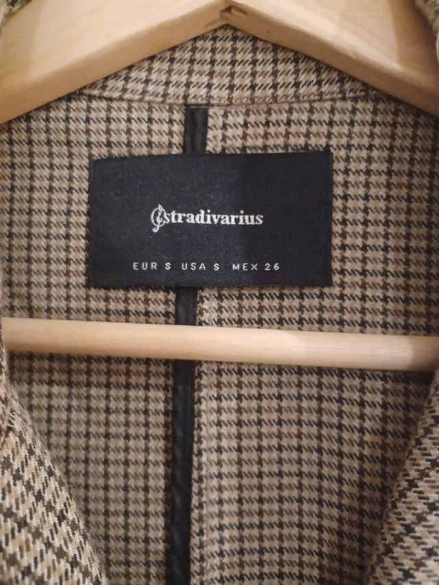 Chaleco largo cuadros mujer