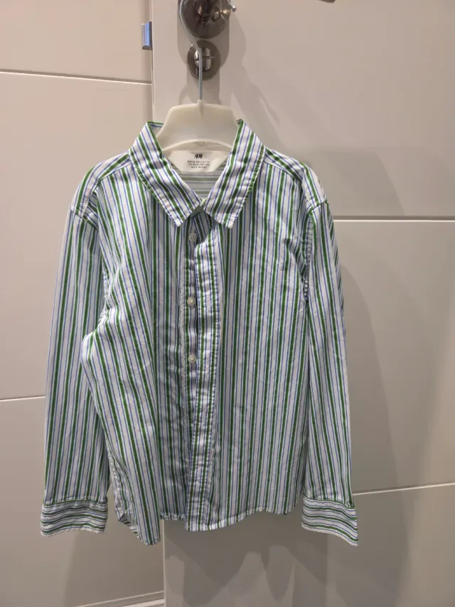 Camisa H&M Rayas Verdes y Blancas
