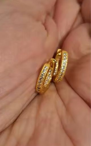 Aros Pandora Dorados con Circonitas