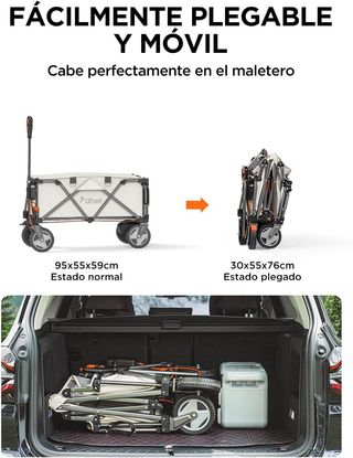 Carretilla playa campo Plegable y eléctrica