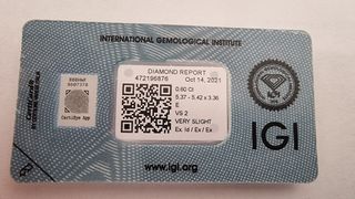 Diamante IGI 0.60 Ct Certificato