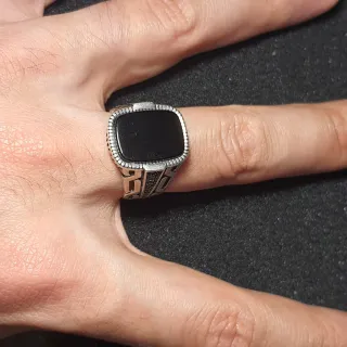 Anello Argento 925 Pietra Nera