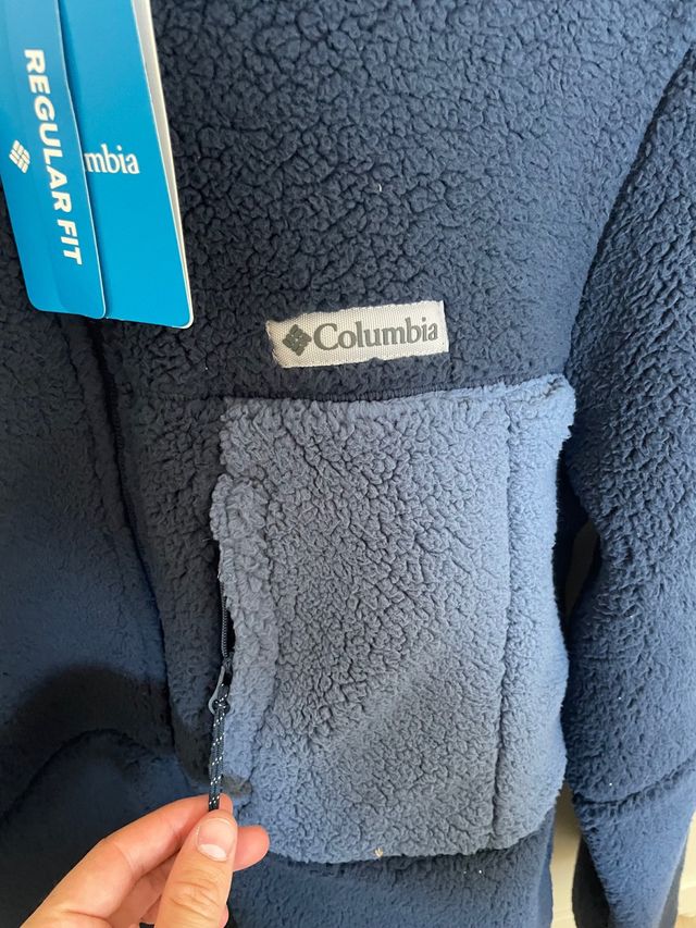 Forro polar Columbia azul y gris