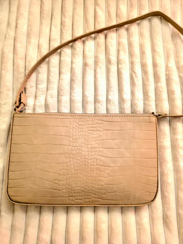 Bolso Lefties Beige efecto piel cocodrilo