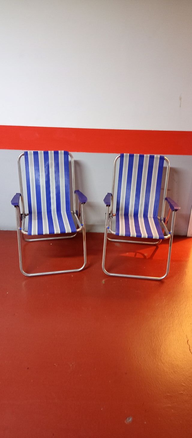 2 Sillas plegables de playa de aluminio