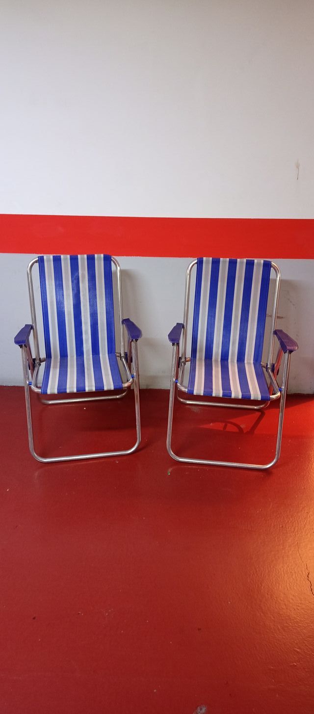 2 Sillas plegables de playa de aluminio