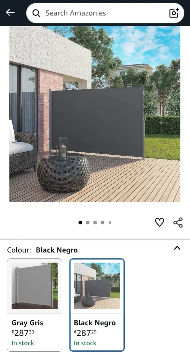 Toldo Lateral Pantalla Retráctil 163x300 NUEVO