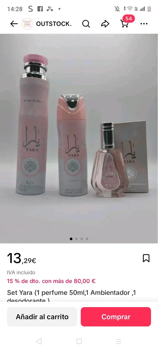 Set Yara Perfume, Ambientador y Desodorante
