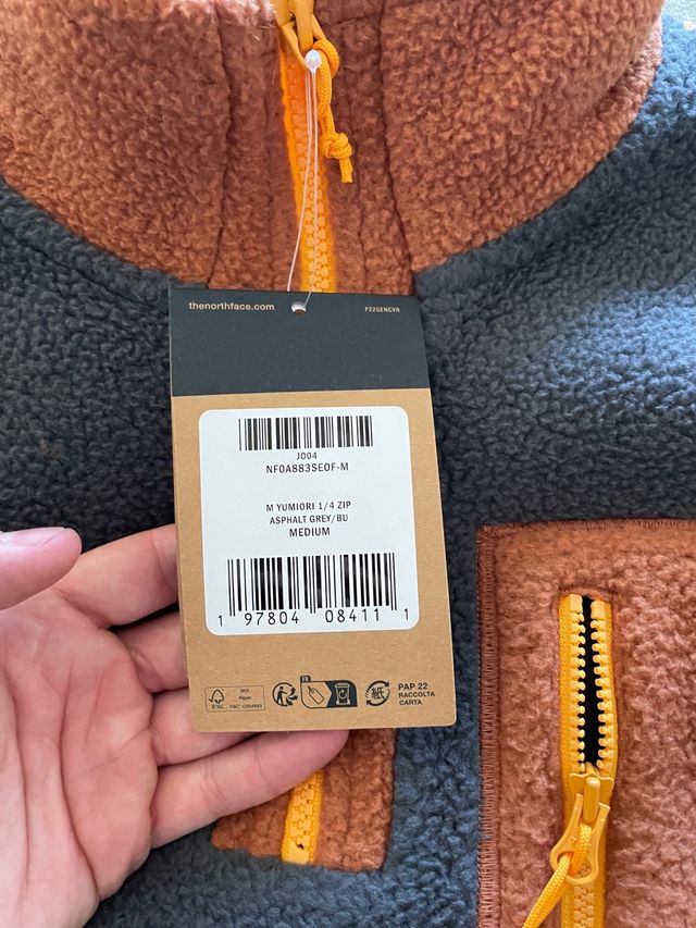 The North Face Forro Polar Gris Naranja