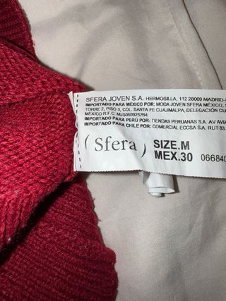 Jersey Sfera Cuello Alto Talla M Rojo
