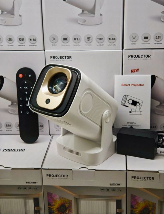 Proyector 4K / 1080p Full HD Blanco y Dorado