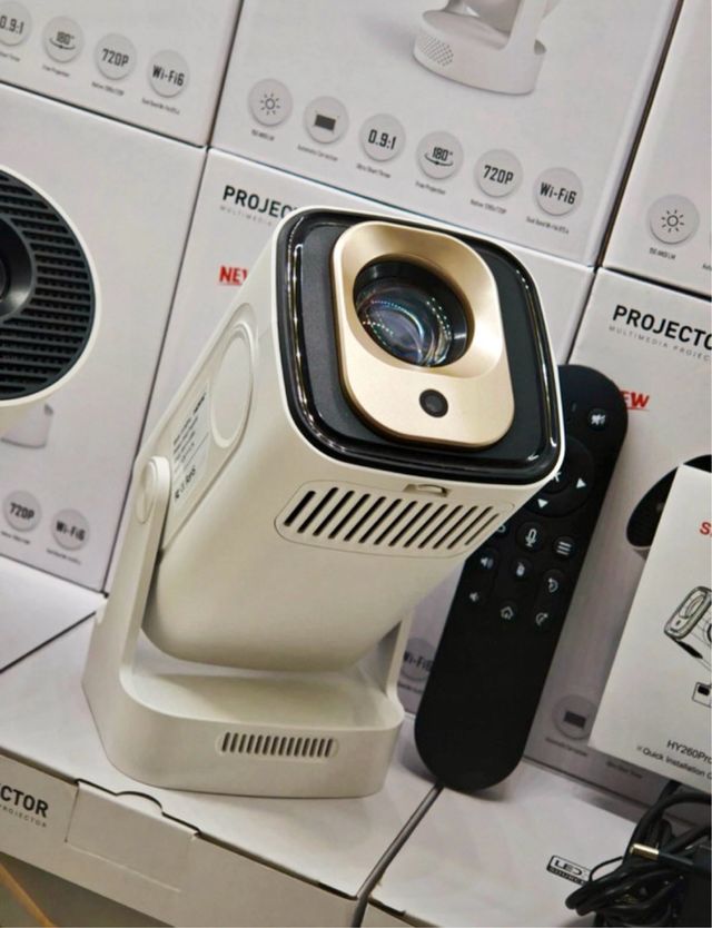 Proyector 4K / 1080p Full HD Blanco y Dorado