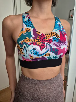 Top deportivo estampado multicolor Talla XS