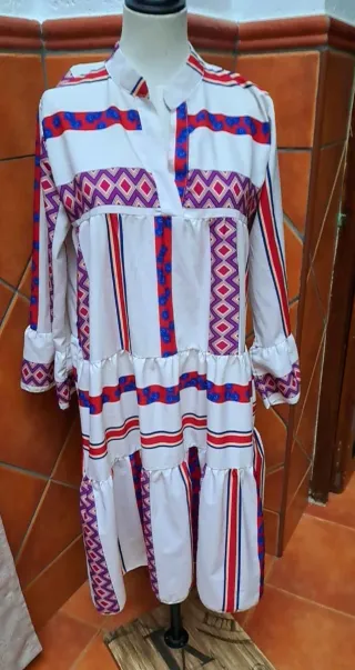 Vestido Multicolor con Estampado Étnico