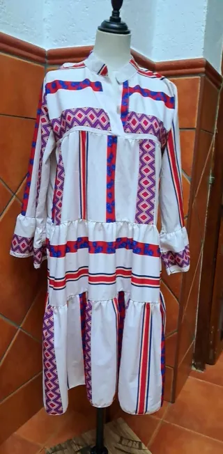 Vestido Multicolor con Estampado Étnico
