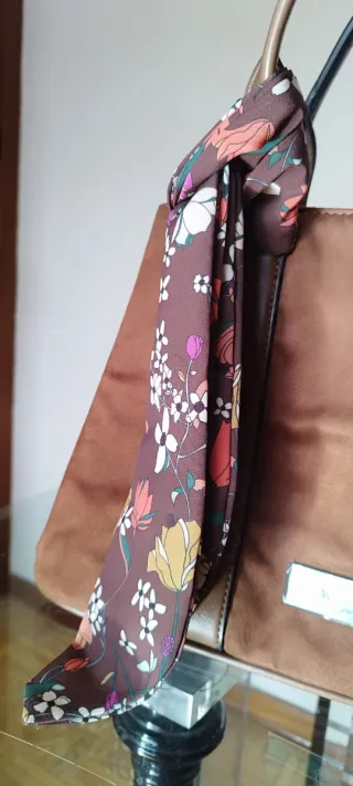 Bolso marrón asas piel 36x24x12