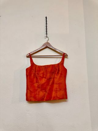 Traje de seda salvaje ceremonia naranja