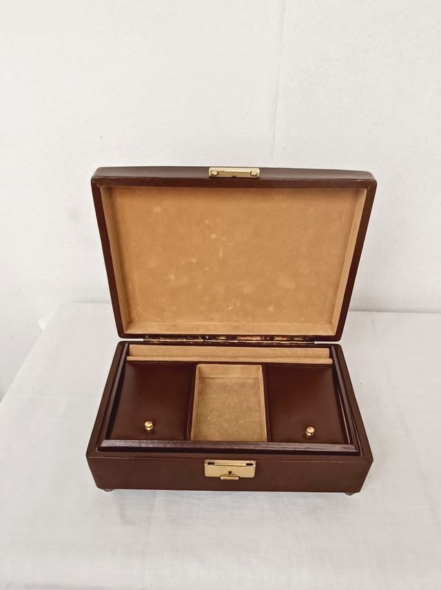 Joyero Caja Música Vintage Marrón Dorado