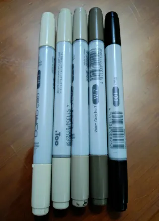 Set 5 Rotuladores + boli Copic Ciao gris cálido