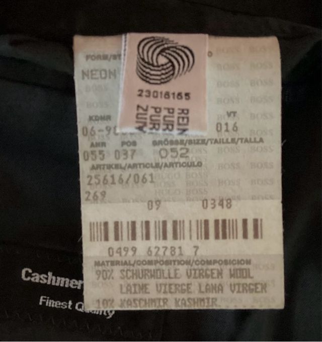 Abrigo BOSS Lana y Cachemira Talla 52