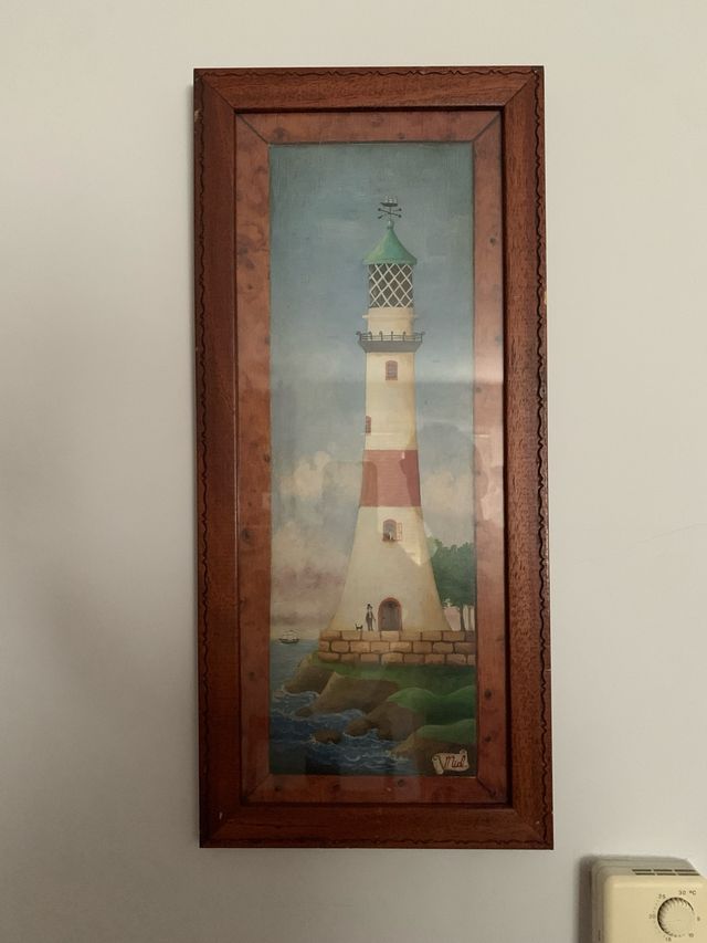 Faro marittimo in legno e vetro Cuadro