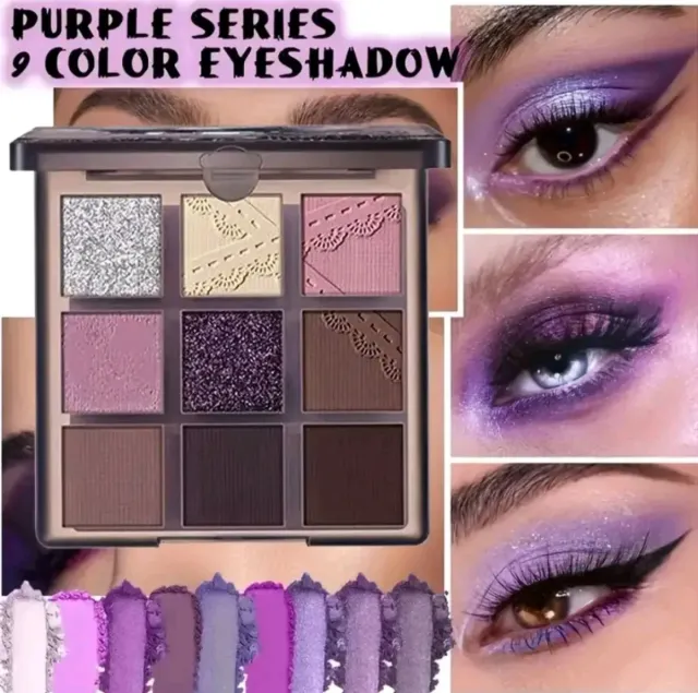 Paleta Sombras Morado y Plateado