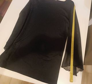 Mini Abito Vestito Nero Vintage Maniche Rete M