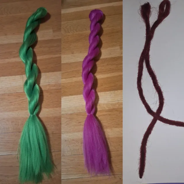 Extensiones Pelo Sintético Trenzas verde y fuxia