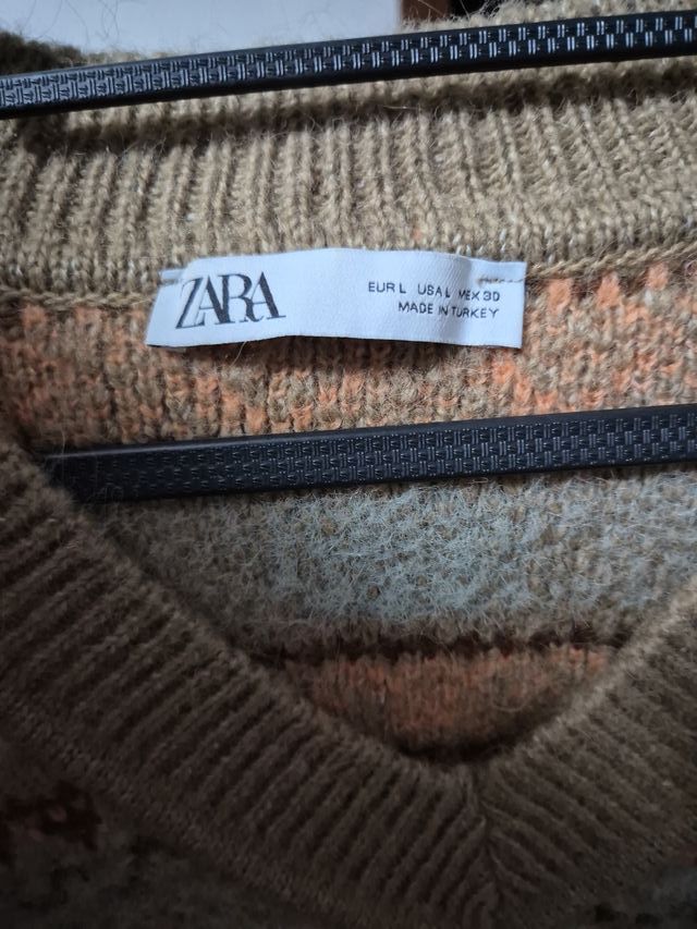 Jersey Zara punto estampado multicolor