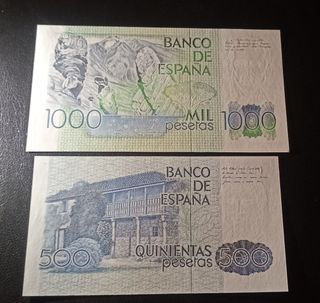 2 Billetes 500 y 1000 Pesetas Banco de España